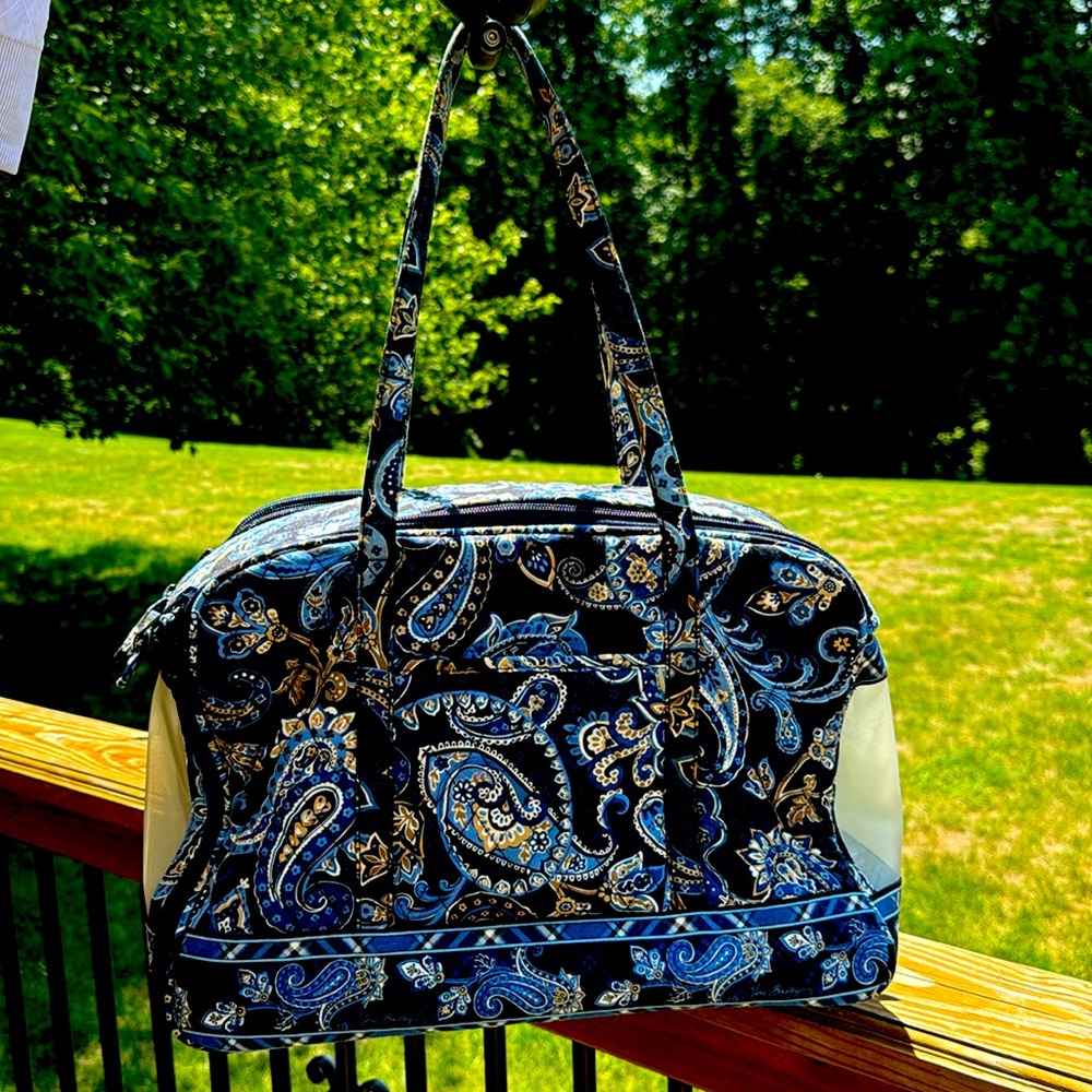 Vera Bradley Pet Carrier (Retired Botanical Blue Paisley Pattern)